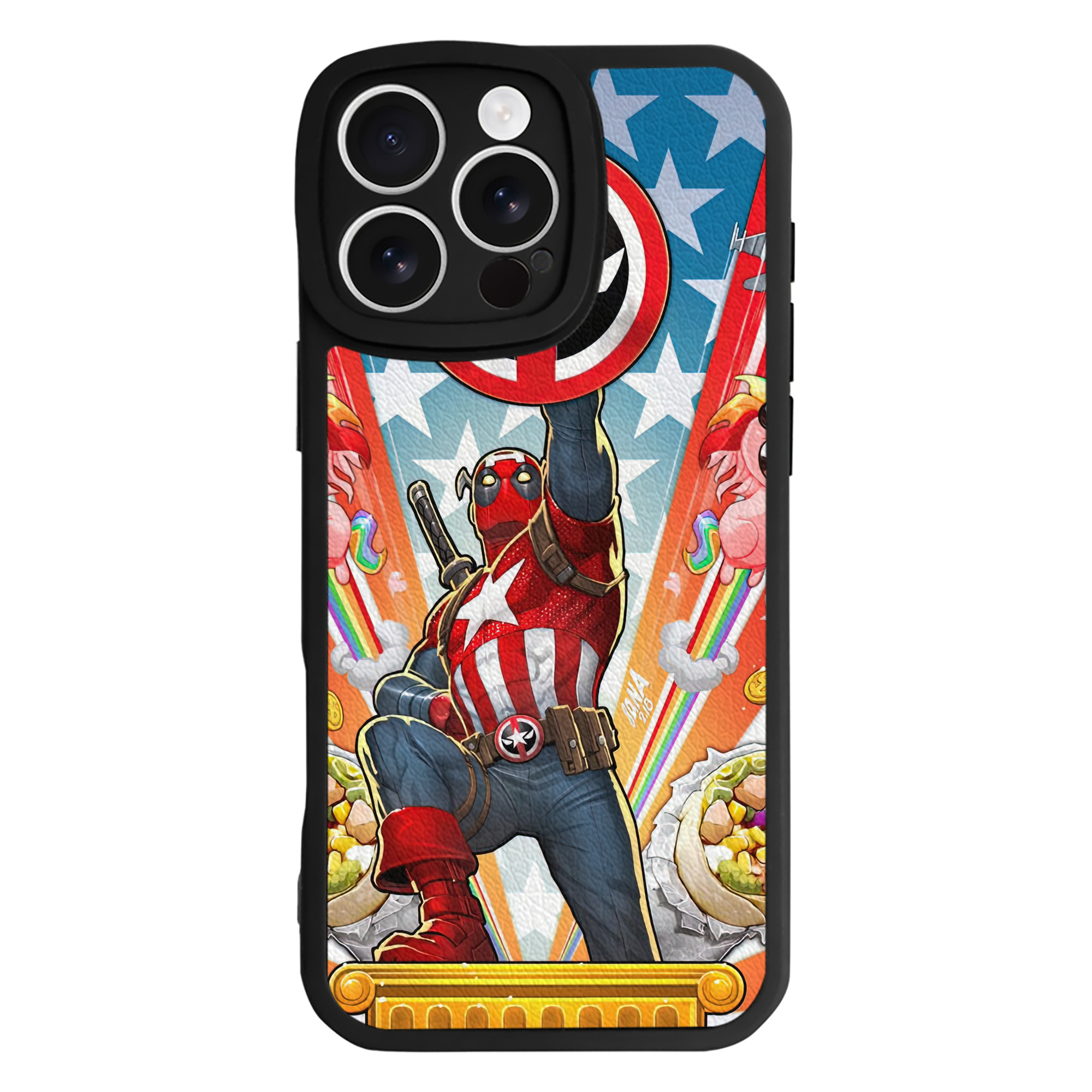 （画像用） Deadpool デッドプール 【iPhone 16シリーズ対応】シリコンスマホケース（レザー調） 材質：シリコン